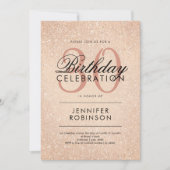 Invitation Rose Or N'importe quel âge Anniversaire Parties sc (Devant)