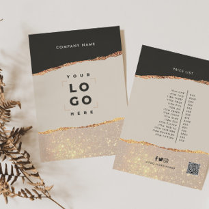 Invitation Rose or noir élégant moderne girly prix QR code