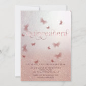 Invitation Rose or ombre papillon tiara Quinceañera Invit (Dos)