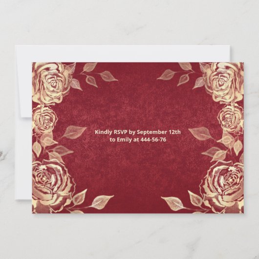 Invitation Rose or paillettes robe or Quinceañera rouge (Dos)