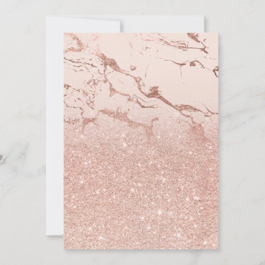 Invitation Rose or parties scintillant marbre élégant chic Sw (Dos)