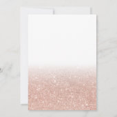 Invitation Rose or parties scintillant script girly blanc Bat (Dos)