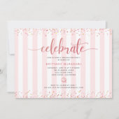 Invitation Rose or parties scintillant script graduation coll (Dos)
