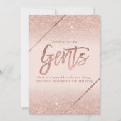 Invitation Rose or parties scintillant typographie blush rose (Devant)