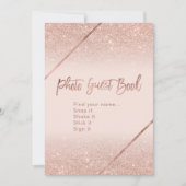 Invitation Rose or parties scintillant typographie blush rose (Devant)