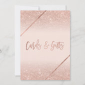 Invitation Rose or parties scintillant typographie blush rose (Devant)