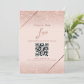 Invitation Rose or parties scintillant typographie blush rose (Debout devant)