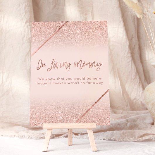 Invitation Rose or parties scintillant typographie blush rose