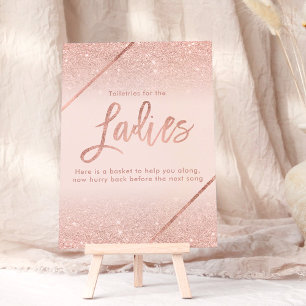 Invitation Rose or parties scintillant typographie blush rose