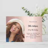 Invitation Rose or photo arche anniversaire (Debout devant)