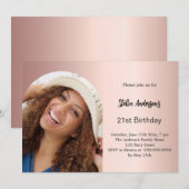 Invitation Rose or photo arche anniversaire (Devant / Derrière)