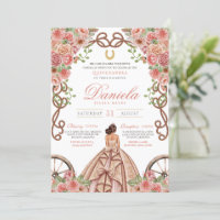 Rose or rose élégant occidental Charra Quinceanera