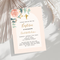 Rose or rose floral fille croiser luxe Baptême