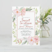 Invitation Rose or rose Parties scintillant géométrique Sweet (Debout devant)