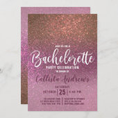 Invitation Rose Or rose triple Parties scintillant Ombre Bach (Devant / Derrière)