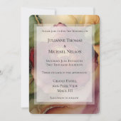 Invitation Rose or rouge Bourgogne Floral Mariage (Devant)