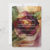 Invitation Rose or rouge Bourgogne Floral Mariage II (Devant)