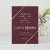 Invitation Rose or rouge typographie soirée mariage (Debout devant)