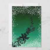 Invitation Rose or typographie feuille neige verte Noël (Dos)