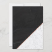 Invitation Rose or typographie marbre marbre damier Sweet 16 (Dos)