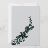 Invitation Rose or typographie vert Floral gris mariage (Dos)