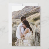 Invitation Rose or vert script élégant 2 photos mariage (Dos)