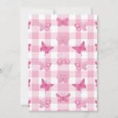 Invitation Rose or violet élégant papillon fille anniversaire (Dos)
