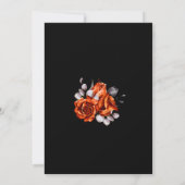 Invitation Rose orange brûlé Floral Black Engagement Party (Dos)