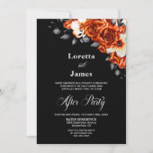 Invitation Rose orange brûlé Réception de mariage floral Phot (Devant)