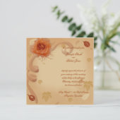 Invitation Rose orange dans l'invitation Mariage de automne (Debout devant)