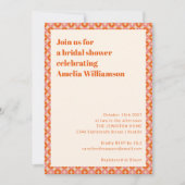 Invitation Rose Orange Mid Century Moderne Fête des mariées C (Devant)