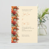 Invitation Rose orange moderne Mariage jaune (Debout devant)