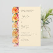 Invitation Rose orange moderne Mariage jaune  (Debout devant)