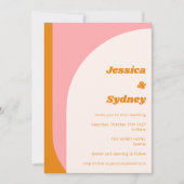 Invitation Rose Orange Rétro Moderne Mariage Arqué Gras (Devant)
