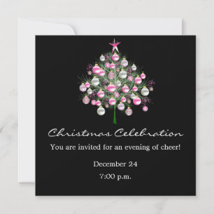 Invitation Rose-Orientée de célébration de Noël