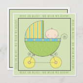 Invitation Rose ou Bleu ? Bébé dans un Baby shower neutre de (Devant / Derrière)