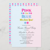 Invitation Rose Ou Bleu Nous Vous Aimons Flocon De Neige Révé (Devant / Derrière)