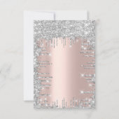 Invitation Rose Pailleté Argent Luxe Mariage Douzième (Dos)