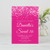 Invitation Rose Pailleté Chaud pour les 16 ans (Debout devant)