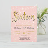 Invitation Rose Pailleté | Sweet 16 (Debout devant)