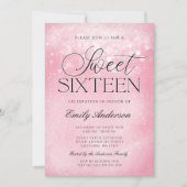Invitation Rose Paillette Sweet 16 (Devant)