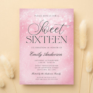 Invitation Rose Paillette Sweet 16