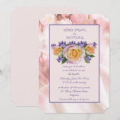 Invitation Rose Pâle Avec Accents Violets (Devant / Derrière)