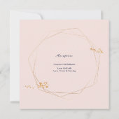 Invitation Rose pâle avec Mariage or (Dos)