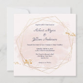 Invitation Rose pâle avec Mariage or (Devant)