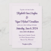 Invitation Rose pâle avec script Berry (Devant / Derrière)