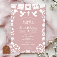 Rose Pâle Cielito Lindo Baptême et Premier Anniver