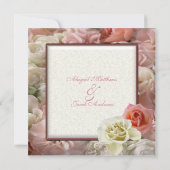 Invitation Rose pâle de pêche et fiançailles crème de rose (Dos)