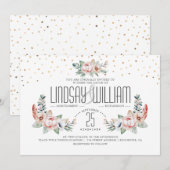 Invitation Rose pâle | Elégant jardin d'été fleuri mariage (Devant / Derrière)