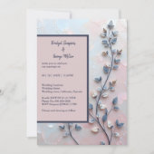 Invitation rose pâle et tonalité perle mariage de la branche (Devant)